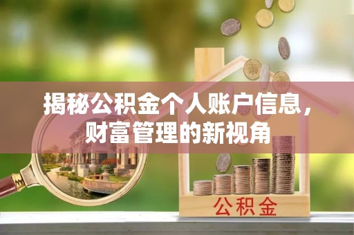 石家庄揭秘公积金个人账户信息，财富管理的新视角