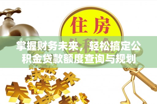 石家庄掌握财务未来，轻松搞定公积金贷款额度查询与规划
