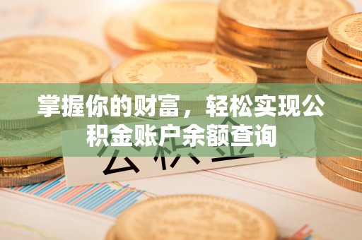 石家庄掌握你的财富，轻松实现公积金账户余额查询