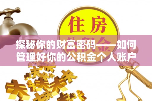 石家庄探秘你的财富密码——如何管理好你的公积金个人账户信息