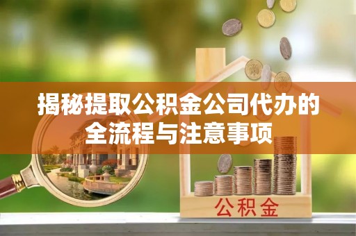 石家庄揭秘提取公积金公司代办的全流程与注意事项