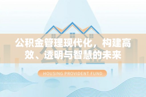 石家庄公积金管理现代化，构建高效、透明与智慧的未来