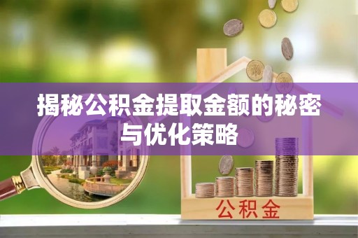 石家庄揭秘公积金提取金额的秘密与优化策略