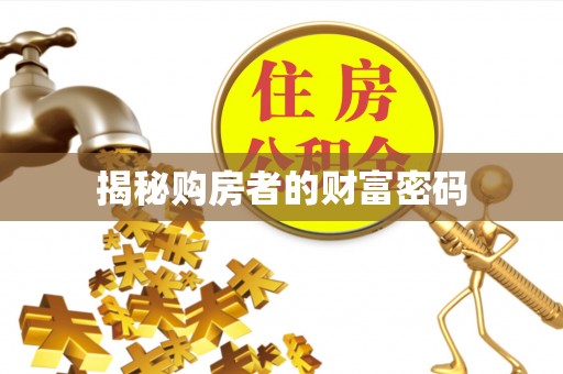 石家庄揭秘购房者的财富密码