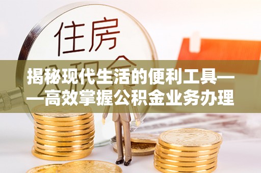 石家庄揭秘现代生活的便利工具——高效掌握公积金业务办理流程的关键步骤