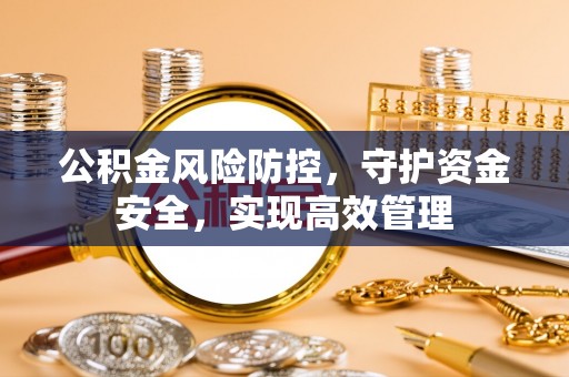 石家庄公积金风险防控，守护资金安全，实现高效管理