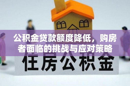 石家庄公积金贷款额度降低，购房者面临的挑战与应对策略
