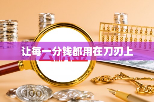 石家庄让每一分钱都用在刀刃上